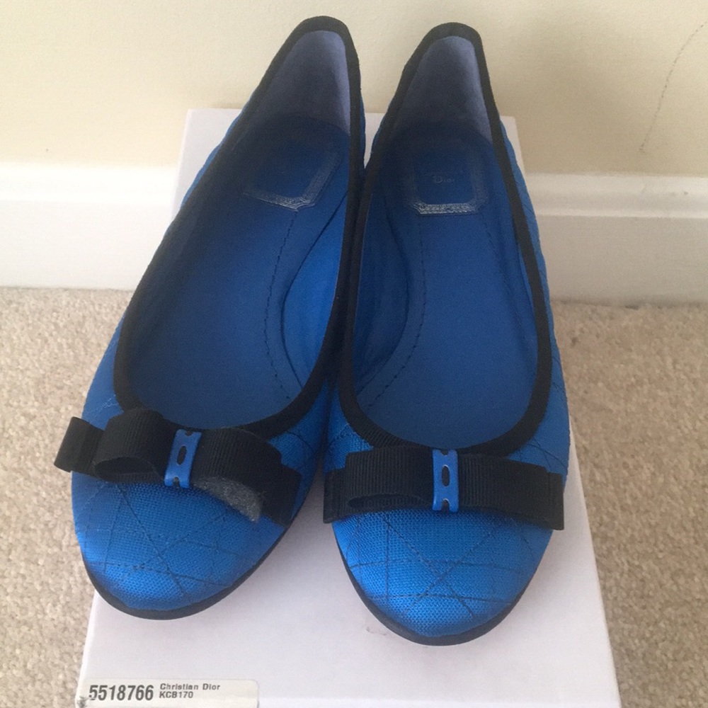 Dior guilted bow detailed ballet flat 36.5